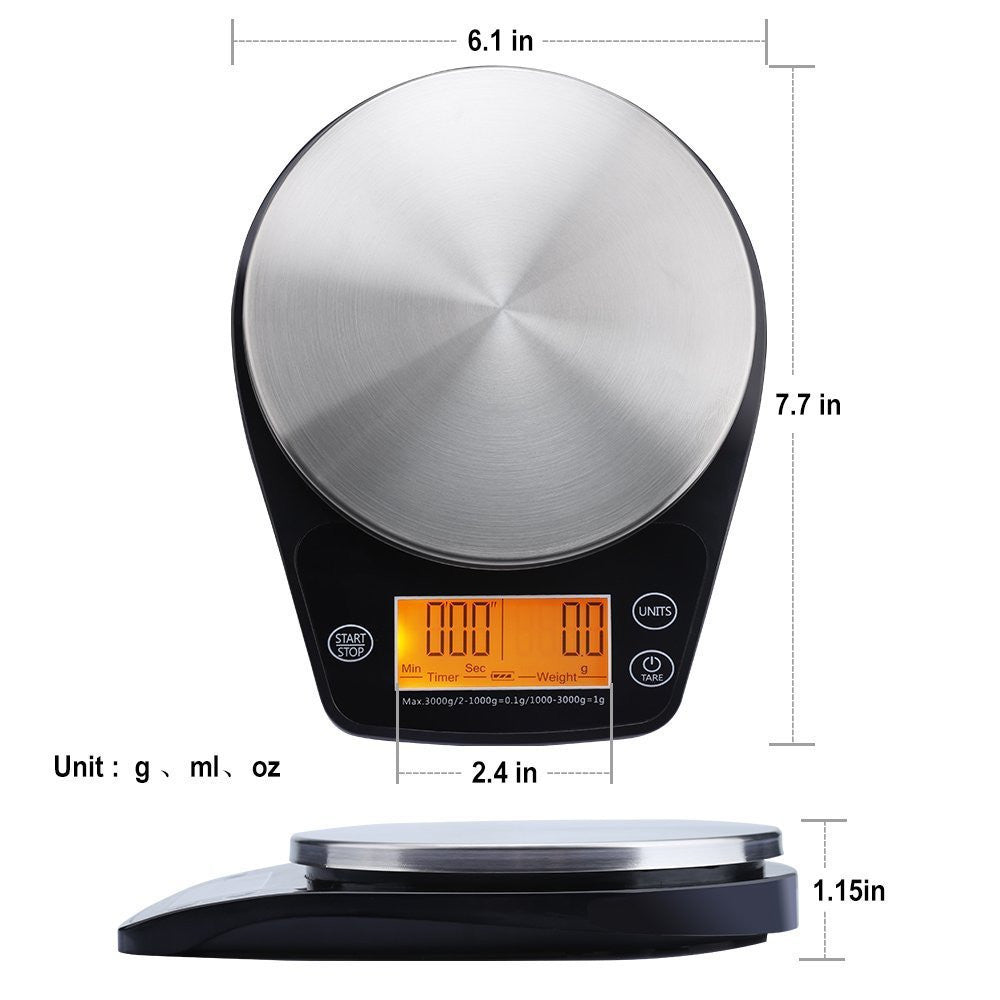 Multifunction LCD Digital Hand Drip Coffee Scale Kitchen Food Scale - Mubimart -  