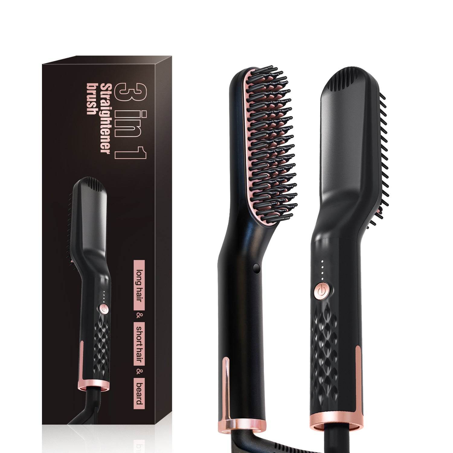 Multifunctional Electric Straightening Hair Comb Fast Irons Auto Straight Beard Brush - Mubimart