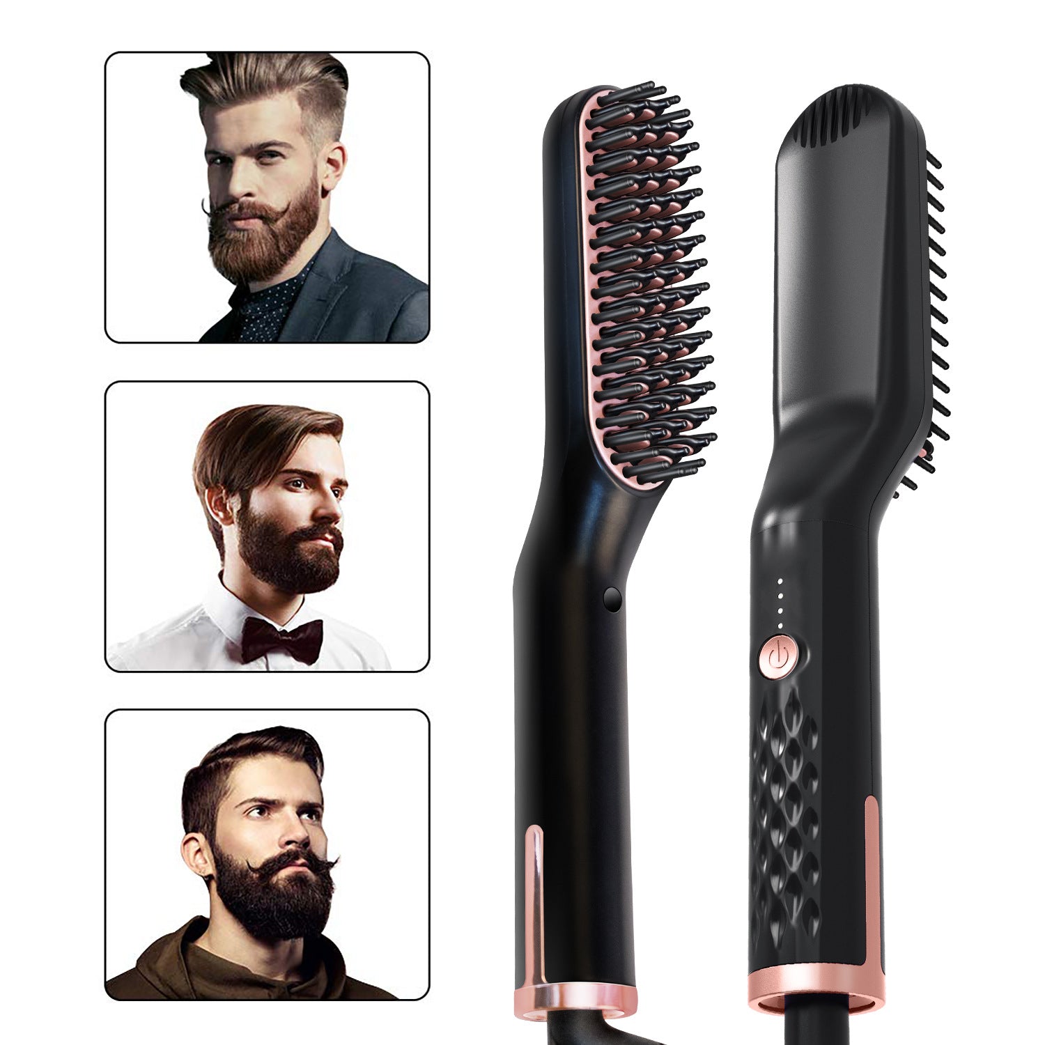 Multifunctional Electric Straightening Hair Comb Fast Irons Auto Straight Beard Brush - Mubimart - Beard Brush 