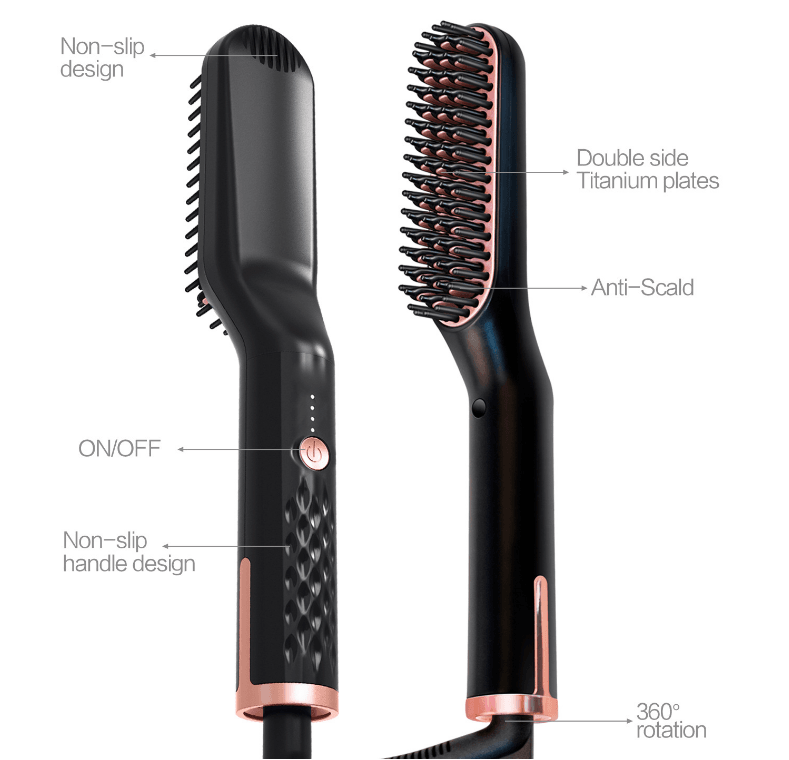 Multifunctional Electric Straightening Hair Comb Fast Irons Auto Straight Beard Brush - Mubimart