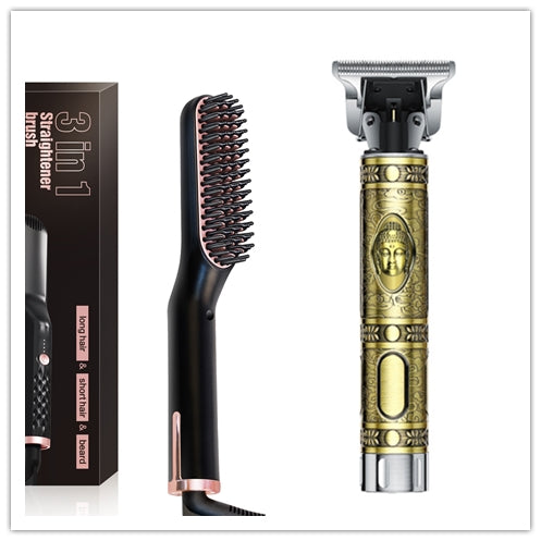 Multifunctional Electric Straightening Hair Comb Fast Irons Auto Straight Beard Brush - Mubimart -  