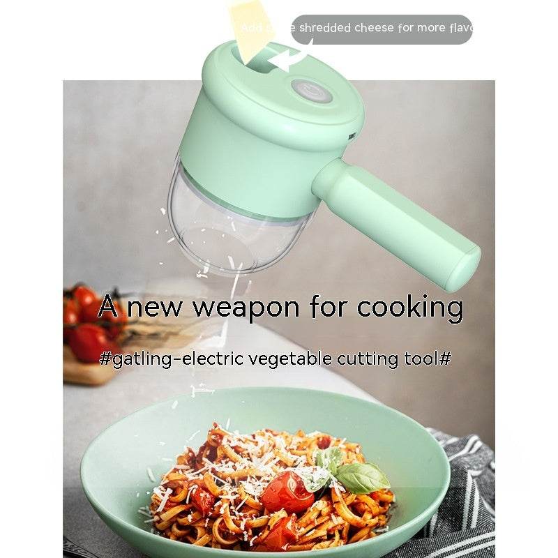 Multifunctional Electric Vegetable Cutting Mashed Garlic Kitchen Storm Slicer Household Hand-held Cooking Hammer Suit - Mubimart