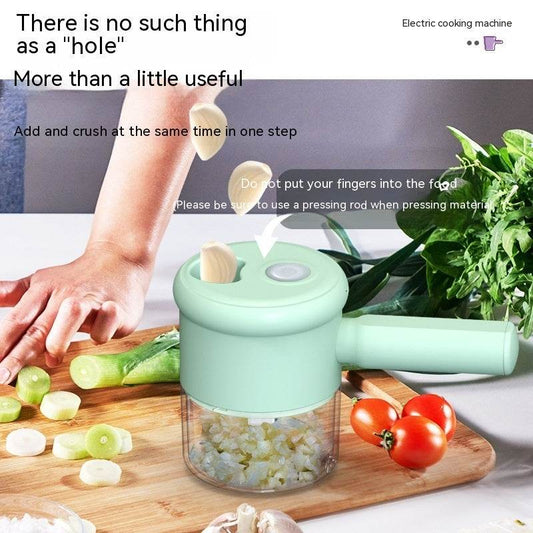 Multifunctional Electric Vegetable Cutting Mashed Garlic Kitchen Storm Slicer Household Hand-held Cooking Hammer Suit - Mubimart
