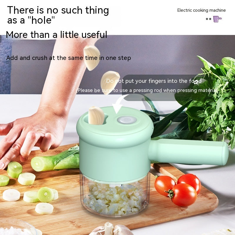 Multifunctional Electric Vegetable Cutting Mashed Garlic Kitchen Storm Slicer Household Hand-held Cooking Hammer Suit - Mubimart -  