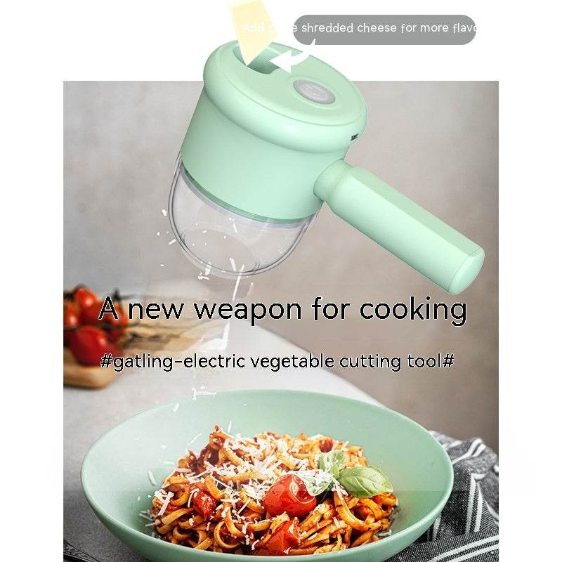 Multifunctional Electric Vegetable Cutting Mashed Garlic Kitchen Storm Slicer Household Hand-held Cooking Hammer Suit - Mubimart