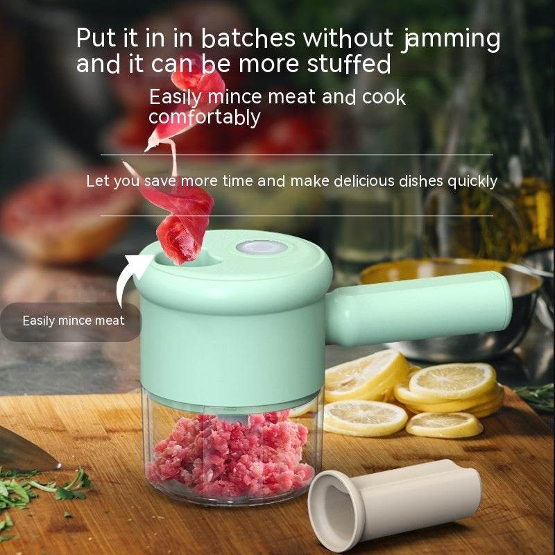 Multifunctional Electric Vegetable Cutting Mashed Garlic Kitchen Storm Slicer Household Hand-held Cooking Hammer Suit - Mubimart