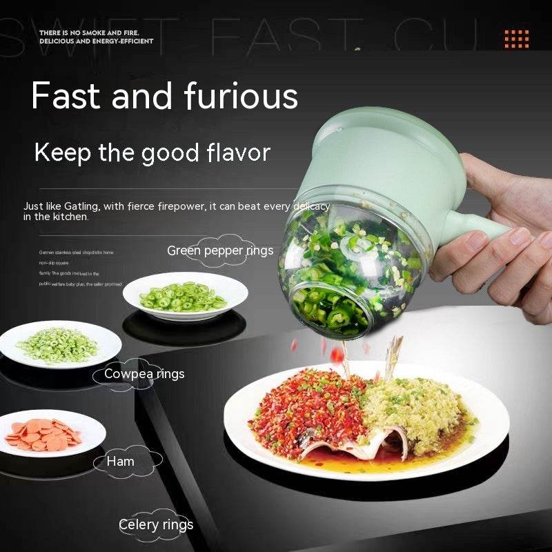 Multifunctional Electric Vegetable Cutting Mashed Garlic Kitchen Storm Slicer Household Hand-held Cooking Hammer Suit - Mubimart