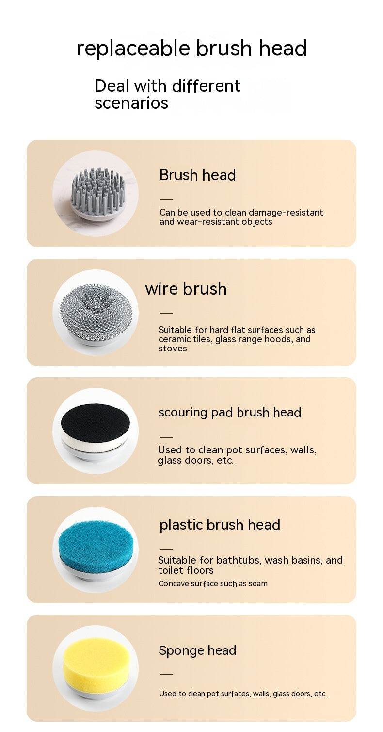 Multifunctional Handheld Wireless Charging Electric Dish Brush - Mubimart