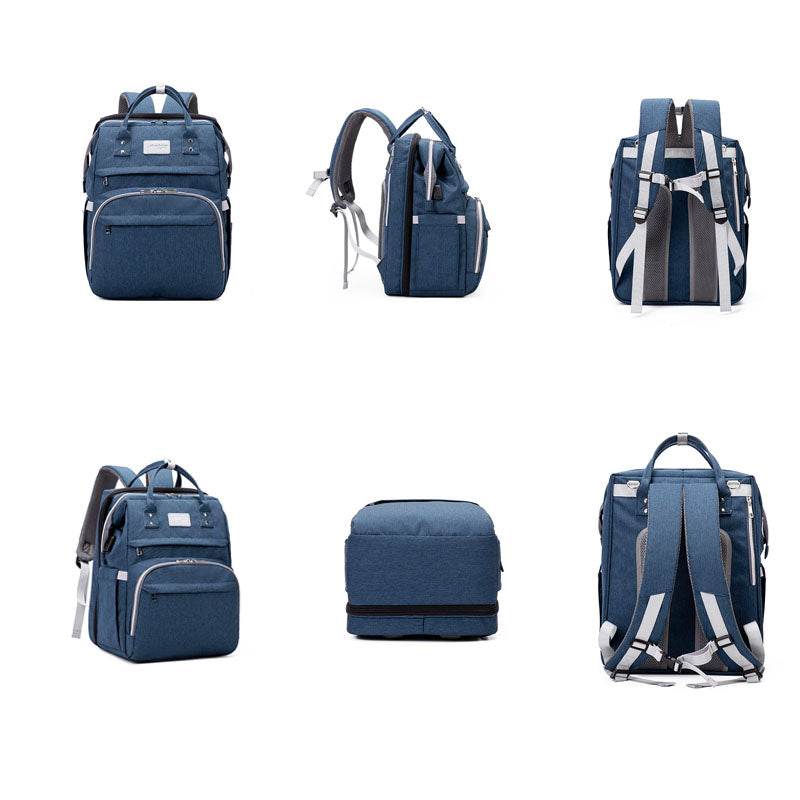 Multifunctional Maternity Diaper Backpack Upgraded With Removable Mosquito Net Large Capacity Foldable Infants Baby Crib Waterproof Nappy Mother Bag For Travel - Mubimart