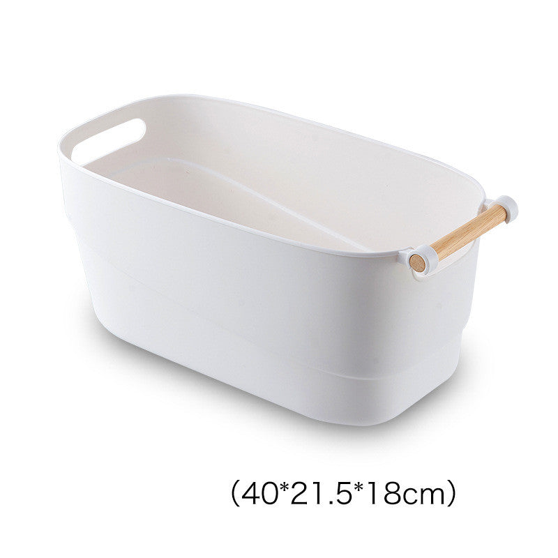 Multifunctional White Storage Basket Plastic ToyStorageBasket - Mubimart -  