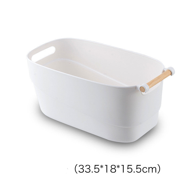 Multifunctional White Storage Basket Plastic ToyStorageBasket - Mubimart -  