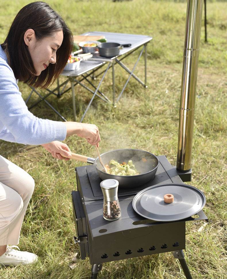 Multipurpose Outdoor BBQ Grill Picnic Portable Firewood Stove - Mubimart