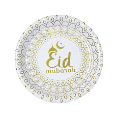 Muslim Eid Tableware Bronzing Disposable Paper Plate Paper Cup Decoration - Mubimart -  