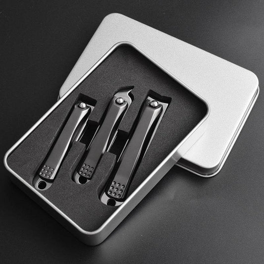 Nail Clipper Single Black Stainless Steel Nail Clipper Tool - Mubimart