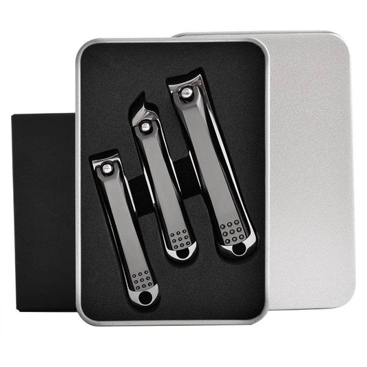 Nail Clipper Single Black Stainless Steel Nail Clipper Tool - Mubimart