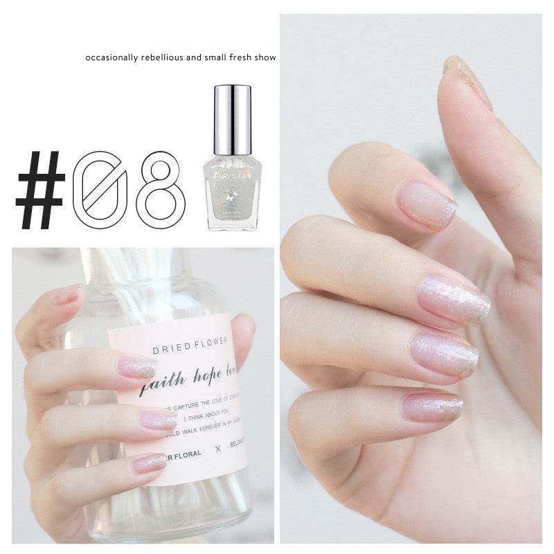 Nail Polish Tear-Free Baking-Free Water-Based Nail Polish New Summer Nail Polish Transparent Gloss Nail Polish - Mubimart