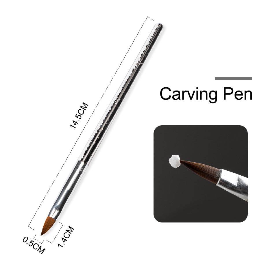 Nail Powder Acrylic System Kit Professional Nail Art Tool Set Contain Glass Cup Acrylic Liquid Extention Carving Manicure - Mubimart
