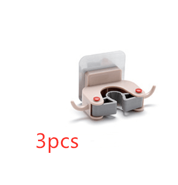 Nail-free multi-function traceless mop holder receives mop hook bathroom wall hanging broom holder mop clip - Mubimart