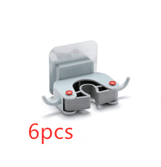 Nail-free multi-function traceless mop holder receives mop hook bathroom wall hanging broom holder mop clip - Mubimart