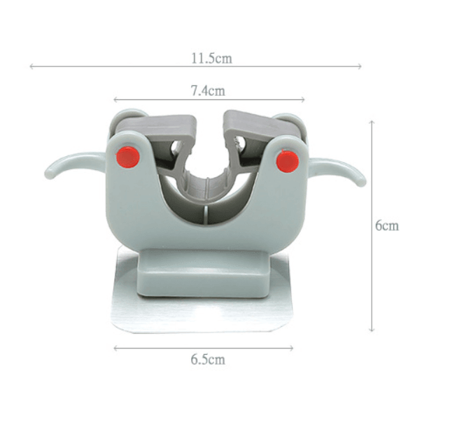 Nail-free multi-function traceless mop holder receives mop hook bathroom wall hanging broom holder mop clip - Mubimart
