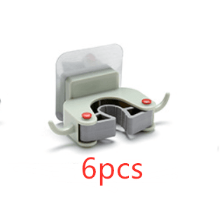 Nail-free multi-function traceless mop holder receives mop hook bathroom wall hanging broom holder mop clip - Mubimart