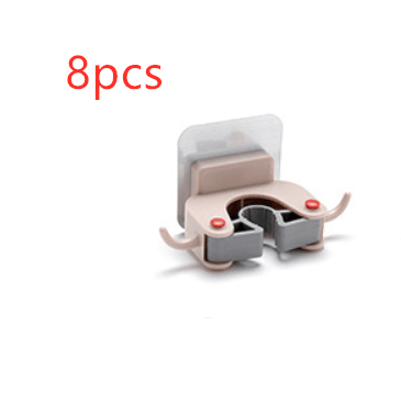 Nail-free multi-function traceless mop holder receives mop hook bathroom wall hanging broom holder mop clip - Mubimart