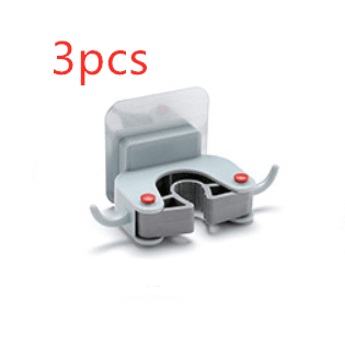 Nail-free multi-function traceless mop holder receives mop hook bathroom wall hanging broom holder mop clip - Mubimart