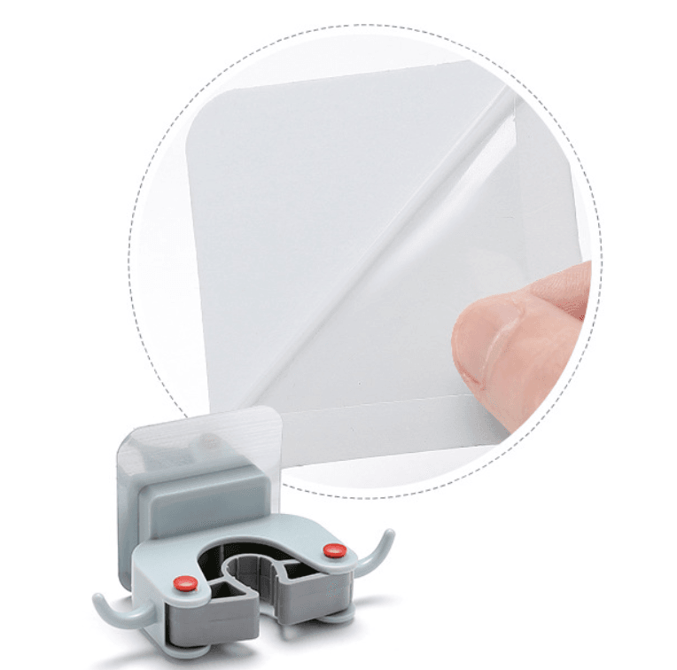 Nail-free multi-function traceless mop holder receives mop hook bathroom wall hanging broom holder mop clip - Mubimart