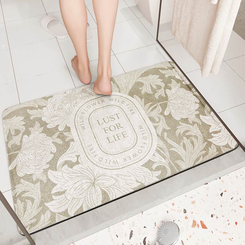 Napa Skin Super Absorbent Bath Mat Quick Drying Bathroom Rug Modern Simple Non-slip Floor Carpets Home Oil-proof Kitchen Mat - Mubimart