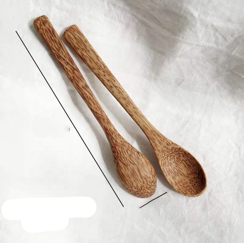 Natural Coconut Bowl Spoon set Fruit Salad Noodle Rice Bowl Wooden Creative Coconut Shell bowl Tableware Restaurant Kitchen - Mubimart -  