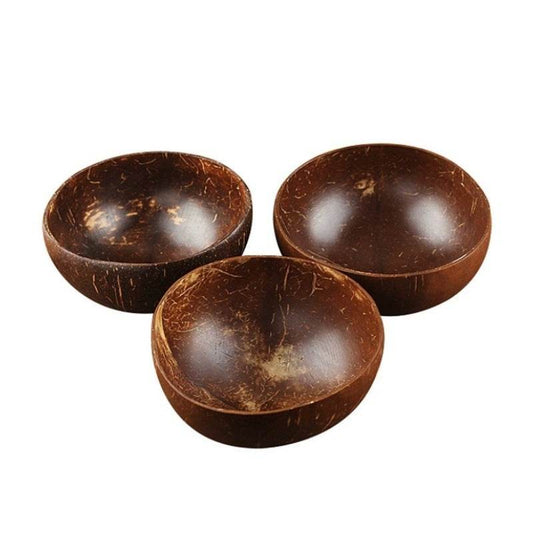 Natural Coconut Bowl Spoon set Fruit Salad Noodle Rice Bowl Wooden Creative Coconut Shell bowl Tableware Restaurant Kitchen - Mubimart