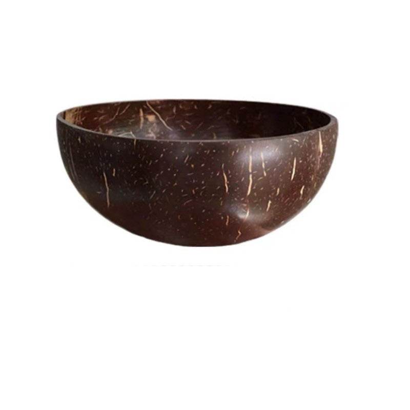 Natural Coconut Bowl Spoon set Fruit Salad Noodle Rice Bowl Wooden Creative Coconut Shell bowl Tableware Restaurant Kitchen - Mubimart
