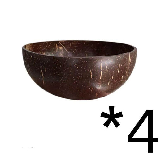 Natural Coconut Bowl Spoon set Fruit Salad Noodle Rice Bowl Wooden Creative Coconut Shell bowl Tableware Restaurant Kitchen - Mubimart