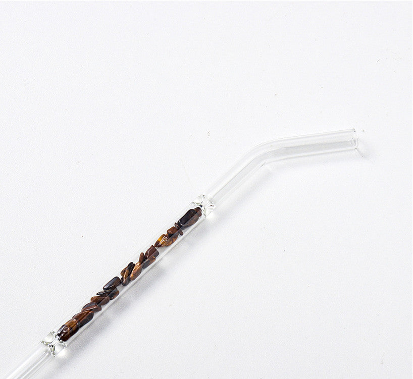 Natural Crystal Gravel Glass Straws - Mubimart -  