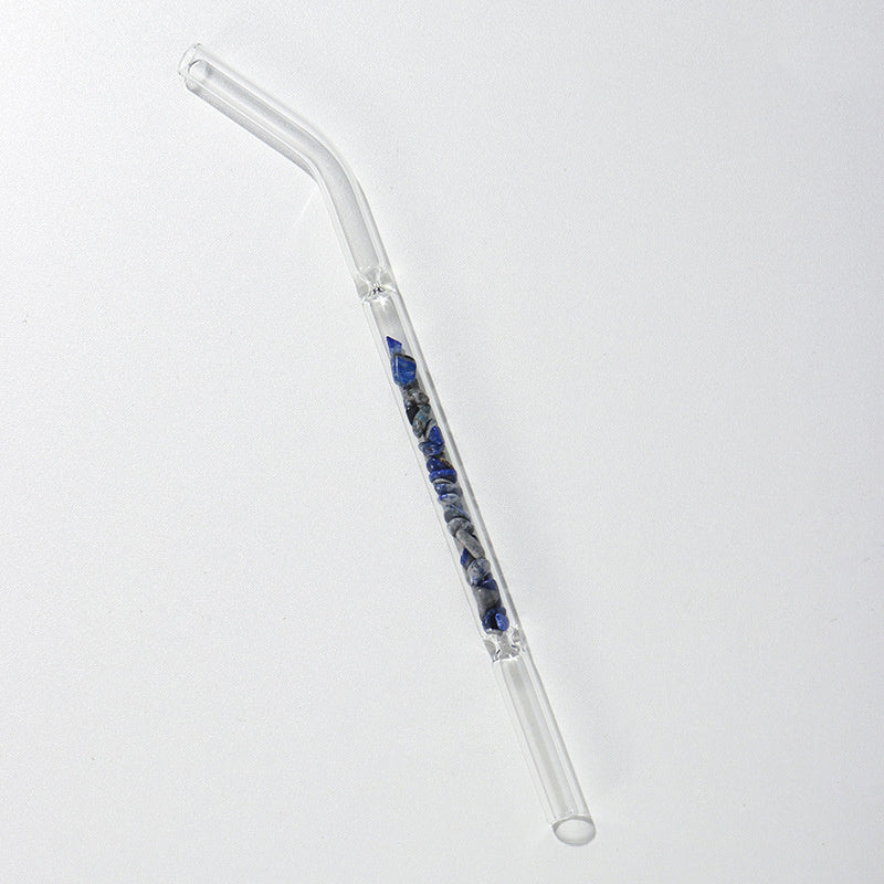 Natural Crystal Gravel Glass Straws - Mubimart -  