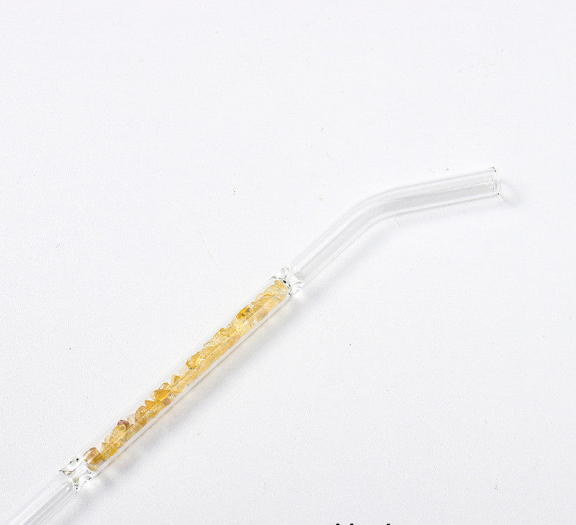 Natural Crystal Gravel Glass Straws - Mubimart -  