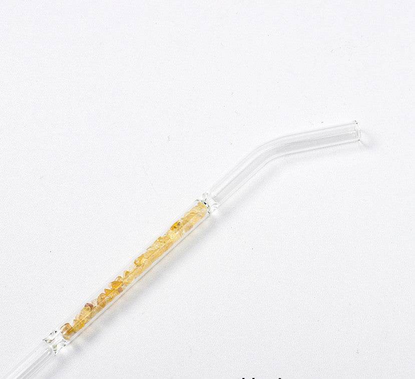 Natural Crystal Gravel Glass Straws - Mubimart