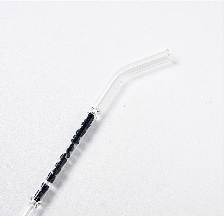 Natural Crystal Gravel Glass Straws - Mubimart -  