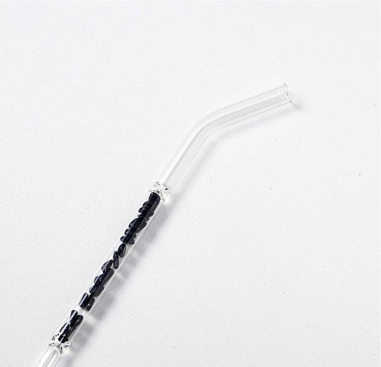Natural Crystal Gravel Glass Straws - Mubimart