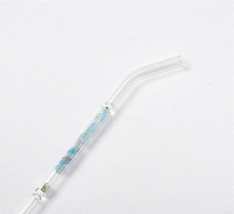 Natural Crystal Gravel Glass Straws - Mubimart