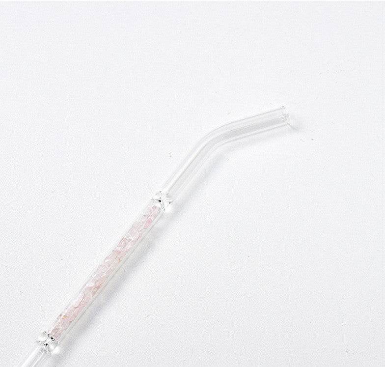 Natural Crystal Gravel Glass Straws - Mubimart