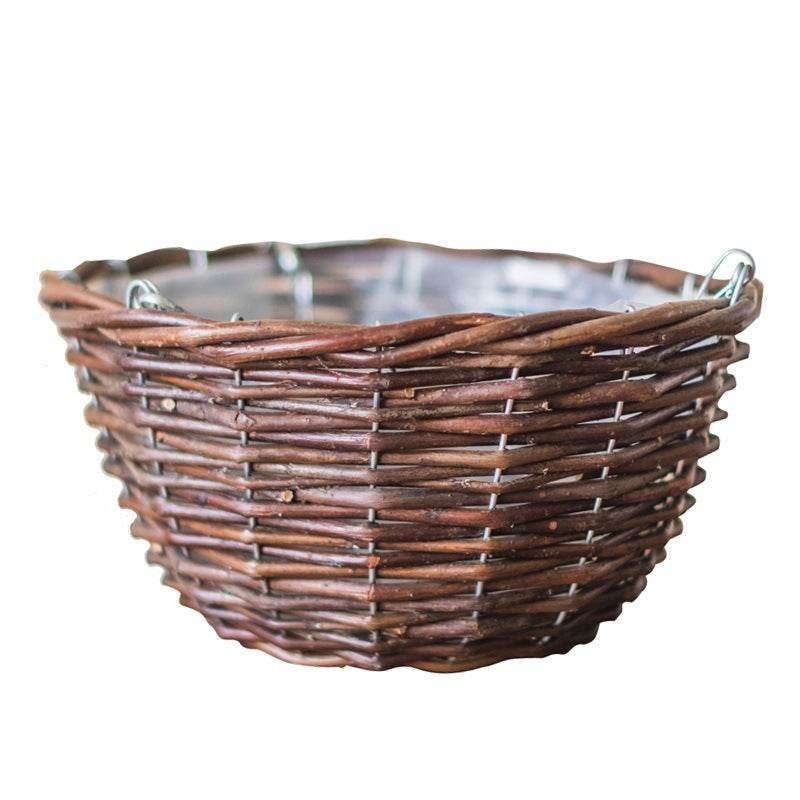 Natural wicker hanging basket flower pot - Mubimart