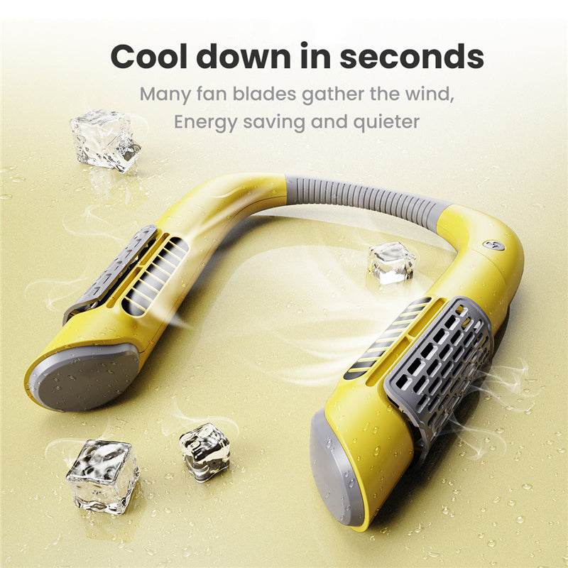 Neck Fan Mini Bladeless Fan USB Rechargeable Fan Mute Sports Fans for Home Outdoor Portable Hanging Fans Air Conditioner Cooler - Mubimart
