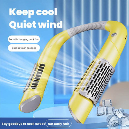 Neck Fan Mini Bladeless Fan USB Rechargeable Fan Mute Sports Fans for Home Outdoor Portable Hanging Fans Air Conditioner Cooler - Mubimart
