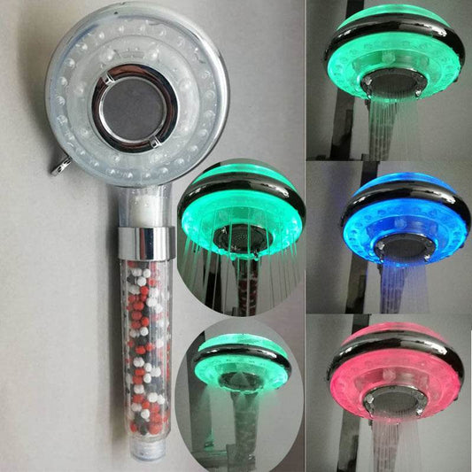 Negative Ion Multifunctional Luminous Shower Led Handheld Shower Head - Mubimart