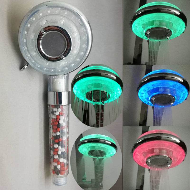 Negative Ion Multifunctional Luminous Shower Led Handheld Shower Head - Mubimart