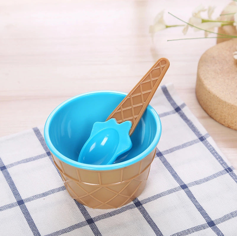 New 1 Set Kids Ice Cream Bowl Spoon Set - Mubimart -  