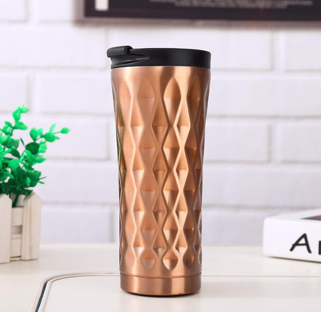 New 500 Ml Double Wall Stainless Steel Car Coffee Mug  Cup Coffee Tea Mug Thermo Water Bottle Thermocup Thermomug - Mubimart - Thermo cup 