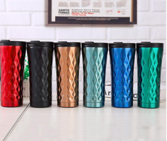 New 500 Ml Double Wall Stainless Steel Car Coffee Mug  Cup Coffee Tea Mug Thermo Water Bottle Thermocup Thermomug - Mubimart -  