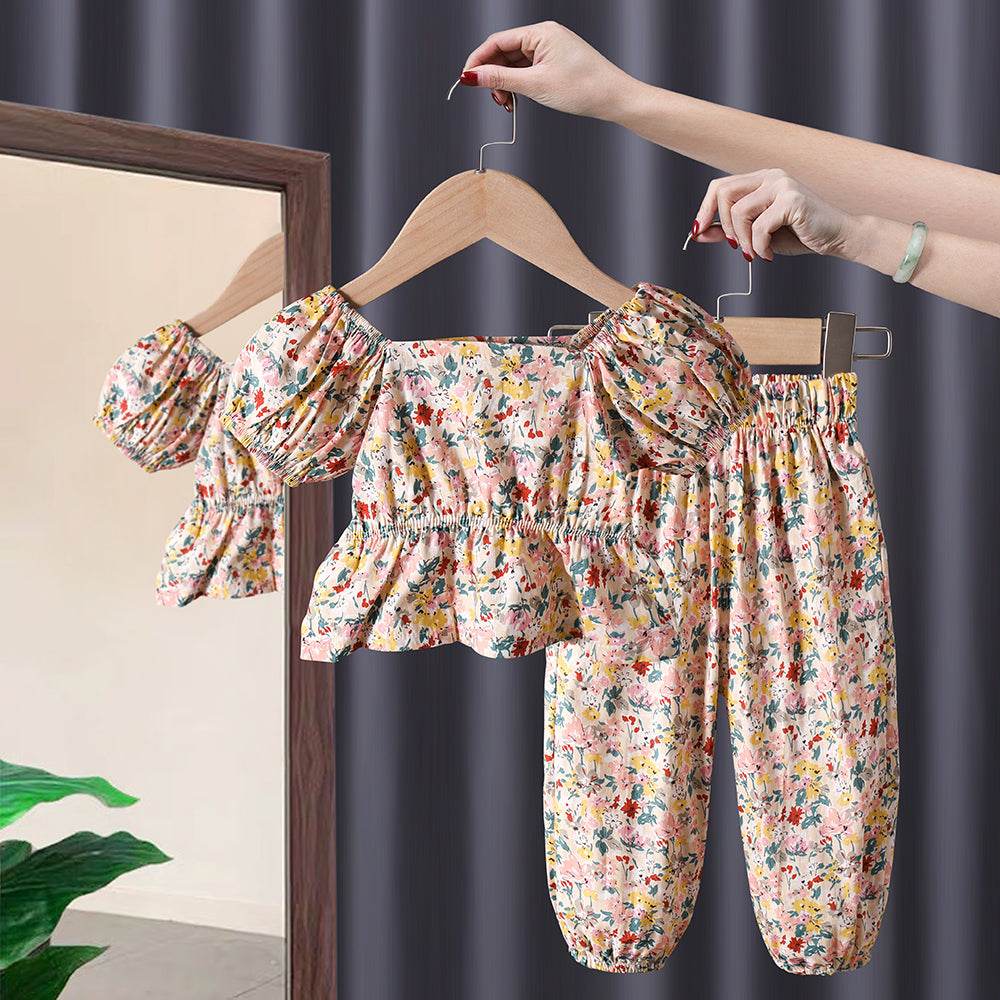 New Baby Girl Summer Short Sleeve Two Piece Suit - Mubimart